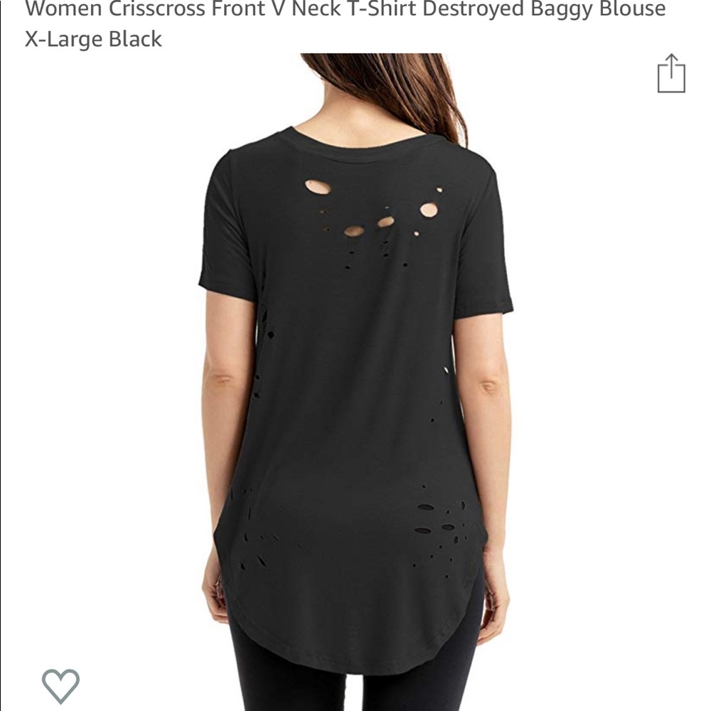 Side feel cross cross destructed tee